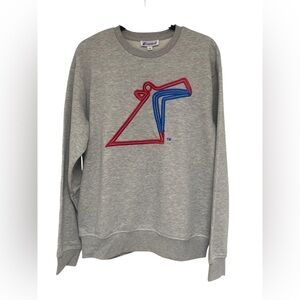 Carnival Gray Sweatshirt with Red and Blue Design M NWT